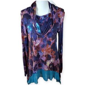 CABLE & GAUGE COWL-NECK TUNIC SZ.M EUC.